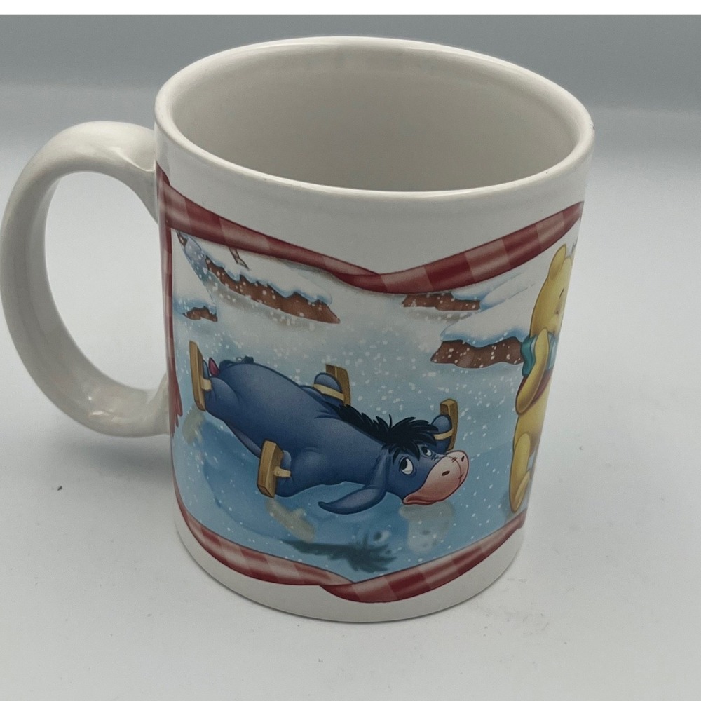 Disney Winnie the Pooh Eeyore Tigger Winter Snow Ceramic‎ Mug